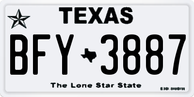 TX license plate BFY3887