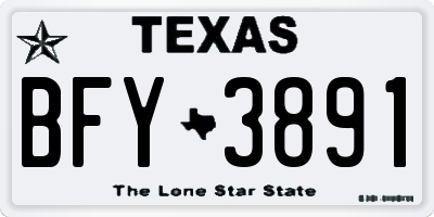 TX license plate BFY3891
