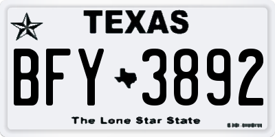TX license plate BFY3892