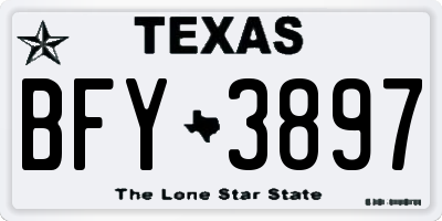 TX license plate BFY3897