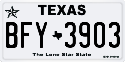TX license plate BFY3903