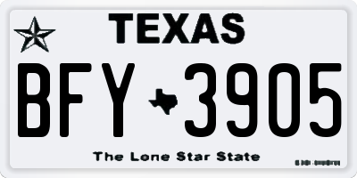 TX license plate BFY3905