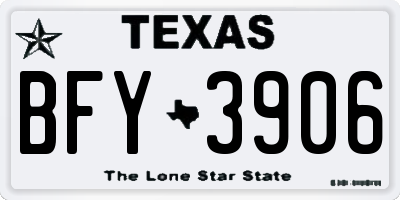 TX license plate BFY3906