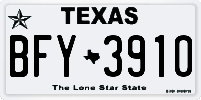 TX license plate BFY3910