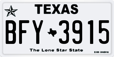 TX license plate BFY3915
