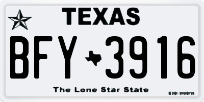 TX license plate BFY3916