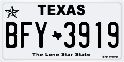 TX license plate BFY3919