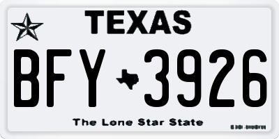TX license plate BFY3926