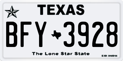 TX license plate BFY3928