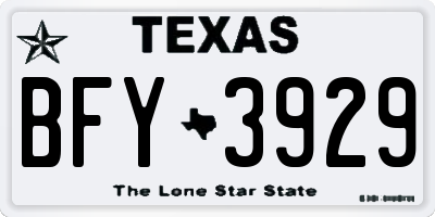 TX license plate BFY3929
