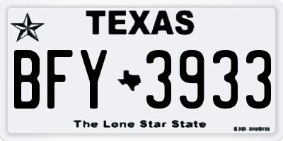TX license plate BFY3933