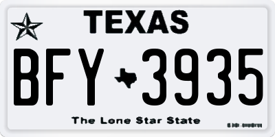TX license plate BFY3935