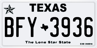 TX license plate BFY3936