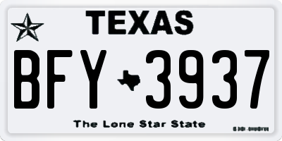 TX license plate BFY3937
