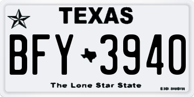 TX license plate BFY3940