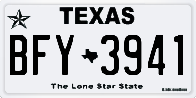 TX license plate BFY3941