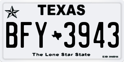 TX license plate BFY3943