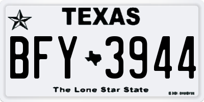 TX license plate BFY3944