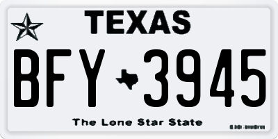 TX license plate BFY3945