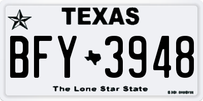 TX license plate BFY3948