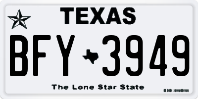 TX license plate BFY3949