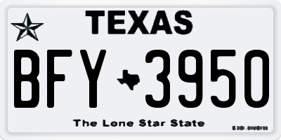 TX license plate BFY3950