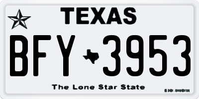 TX license plate BFY3953