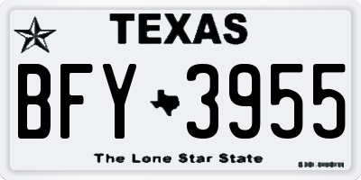 TX license plate BFY3955