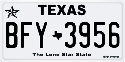 TX license plate BFY3956