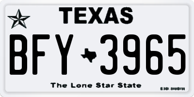 TX license plate BFY3965