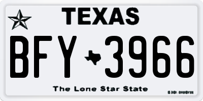 TX license plate BFY3966