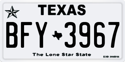 TX license plate BFY3967
