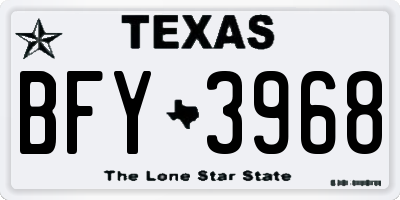 TX license plate BFY3968