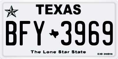 TX license plate BFY3969