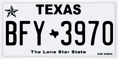 TX license plate BFY3970
