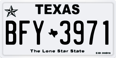 TX license plate BFY3971