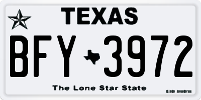 TX license plate BFY3972