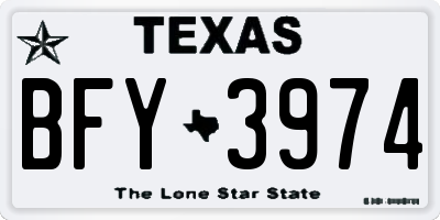 TX license plate BFY3974
