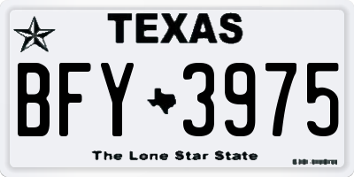 TX license plate BFY3975