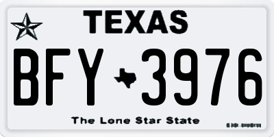 TX license plate BFY3976