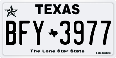 TX license plate BFY3977