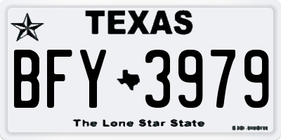 TX license plate BFY3979