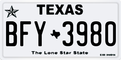 TX license plate BFY3980