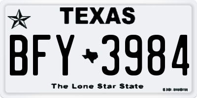 TX license plate BFY3984