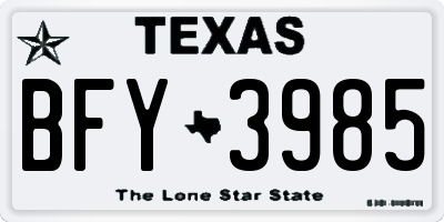 TX license plate BFY3985
