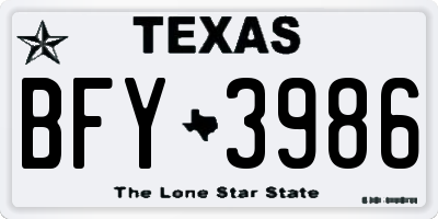 TX license plate BFY3986