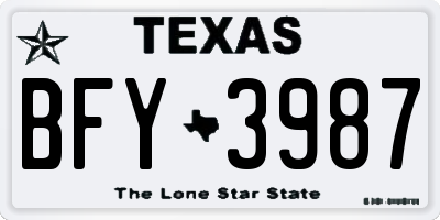 TX license plate BFY3987