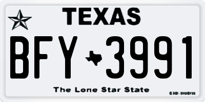 TX license plate BFY3991