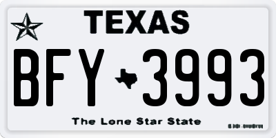 TX license plate BFY3993