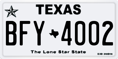 TX license plate BFY4002